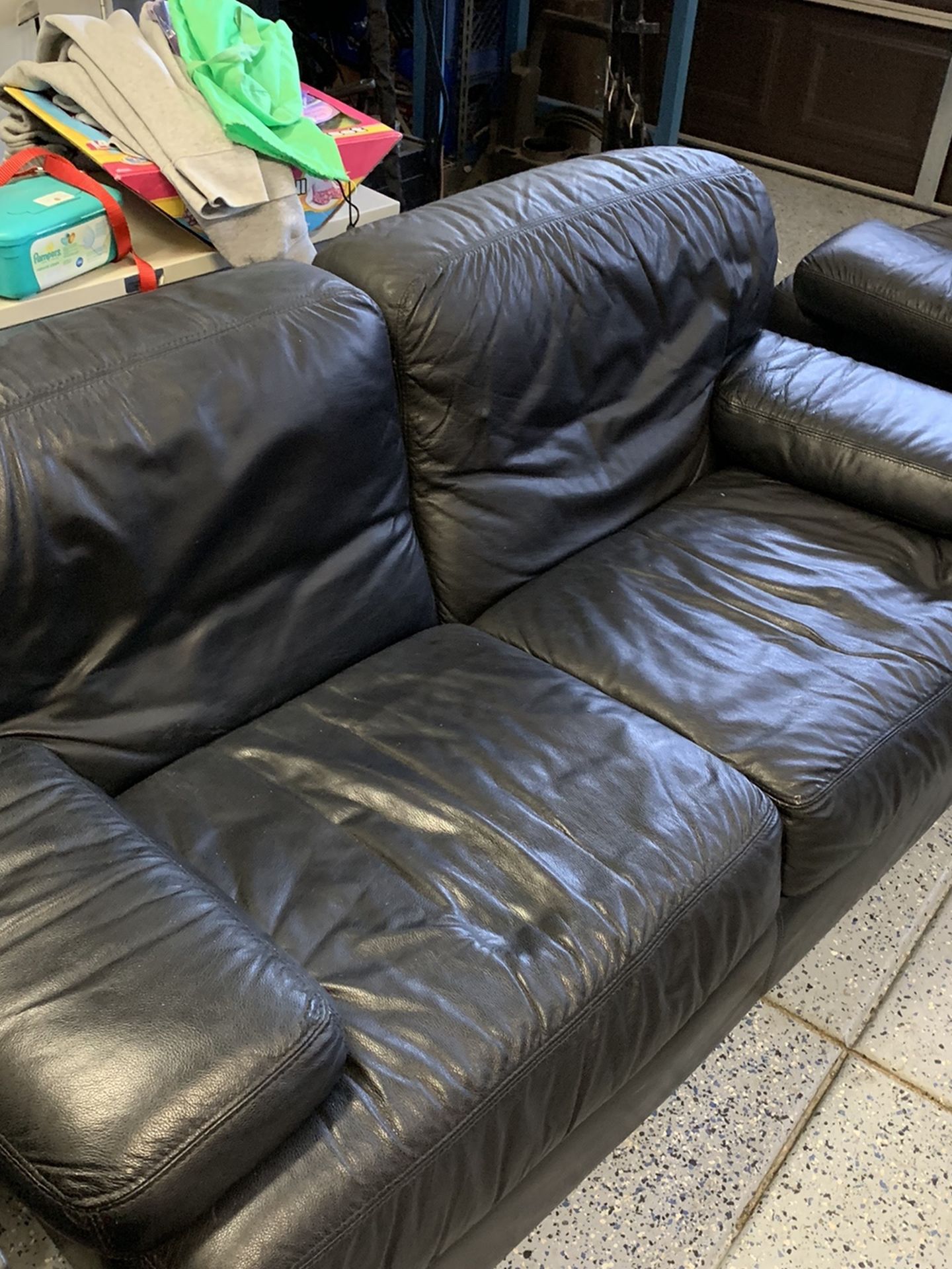 Leather Love Seat and Chair