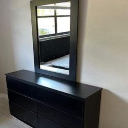 Dresser And Mirror Black New 