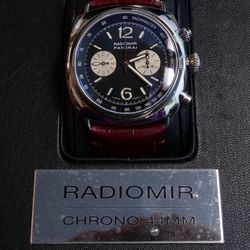 Panerai Radiomir Special Edition Chrono 44mm Mens Watch Red Leather Band