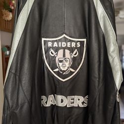 NFL Raiders Leather Jacket Size 3XL