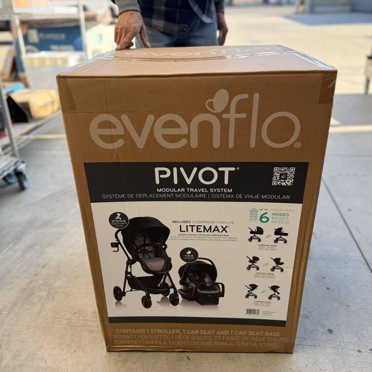New In Box Evenflo Pivot 6 Modes Baby Infant Car Seat Bassinet Collapsible Toddler Kids Stroller 5 Lbs To 50 Lbs