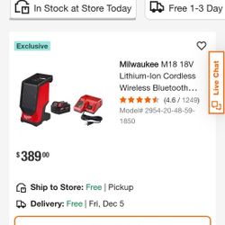 Milwaukee Jobsite Speaker/Charger 