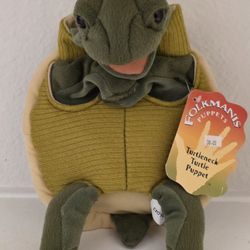 Folkmanis Turtleneck Turtle Hand Puppet Plush  NEW