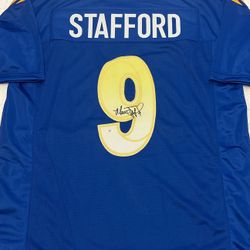 Matthew Stafford Signed Los Angeles Rams Football Jersey COA