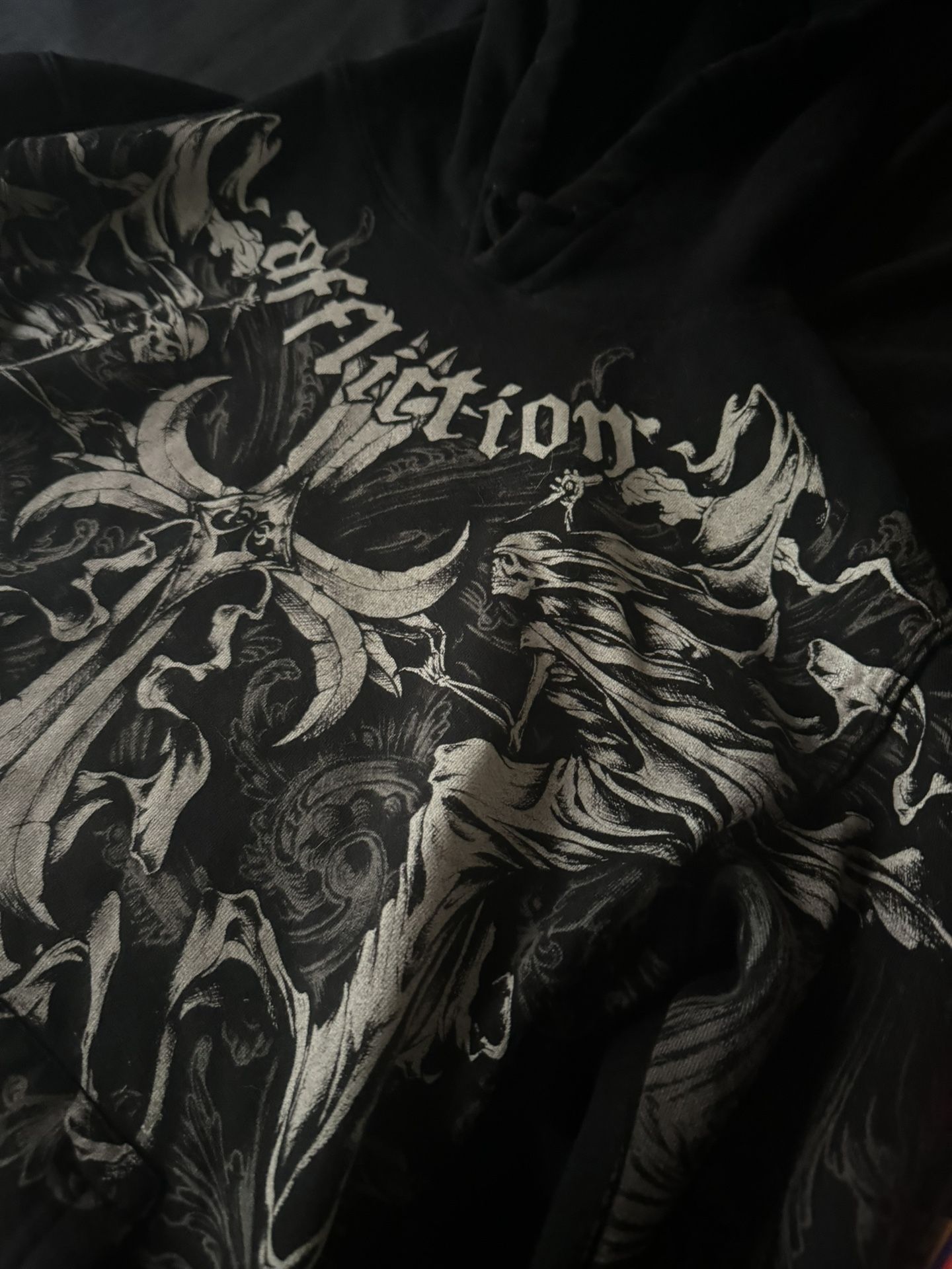 Size S BLACK AFFLICTION HOODIE🔥🦇