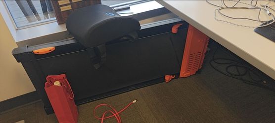 Under-Desk Walking Treadmill with Orange Accents