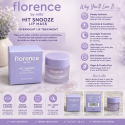 Florence by Mills Hit Snooze Lip Mask – Overnight Hydrating Lip Treatment | 0.37 oz / 10.5 g