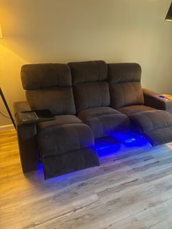 Signature Design by Ashley Furniture "Backtrack" (or "Party Time") Power Reclining Sofa in Dark Brown / Chocolate Microfiber.