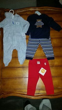 New baby boys size 6 m 6 months winter clothing lot Gymboree Carter's pants sweater one-piece fleece