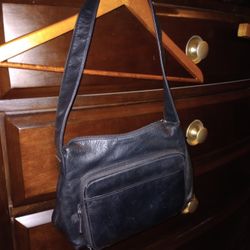 Purse Shoulder Perlina Black Leather