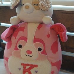 Valentine's Dog And Sleeping Dog Squishmallow 