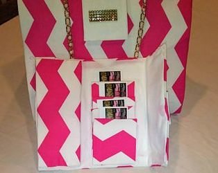 Pink and Gold Clutch Purse