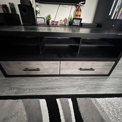 Fusion 60'' Black & Gray Storage TV Stand
