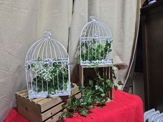 2 Wedding Bird Cages With Flowers 