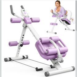 Multifunctional Ab Machine, Ab Workout Equipment, Adjustable Ab Trainer, Foldable, Knee and Back Protection, Ab & Sit Up Machine for Stomach Workout a