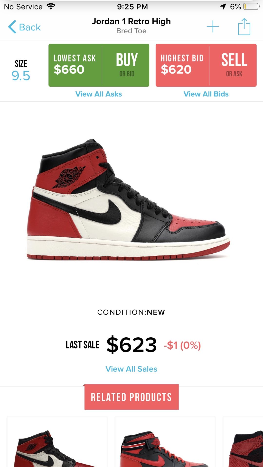 Jordan 1 bred toe