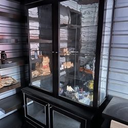 Glass And Mirrored Cabinets And Shelf 