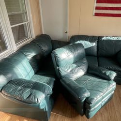 Three Piece Leather Couch Set