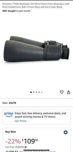 Celestron 71008 SkyMaster 25x70mm Porro Prism Binoculars