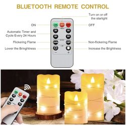 Flameless Flickering Candle, Pillar Candle,with Embedded String Lights,3 Pack LED Romantic Candle with Remote Control, Battery Operated Real Wax, Idea