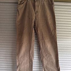 Dickies Tan/Brown Worker Pants With red Paint Size 36”