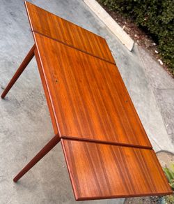 Refinished Danish Teak 1960s Mid Century Modern Flip-Top Dining Table
