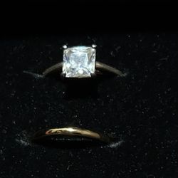 Rose Gold Wedding/engagement Ring Set