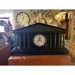 1800’s Black Solid Onyx French Clock