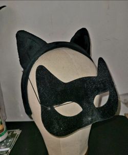 Black Cat Ear Headband and Mask Set