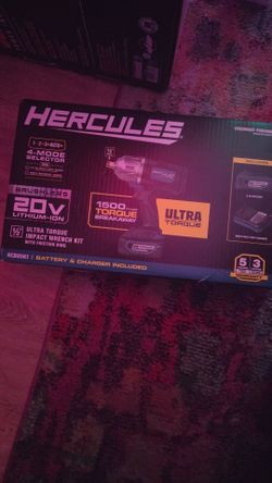 Hercules 20V Brushless 1/2" Impact Wrench Kit