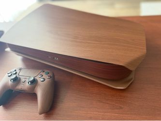 Custom Wood PS5 Disc Edition Bundle + Custom Wood Modded Controller