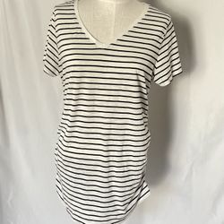 Maternity Top Off White/Black Stripes XL