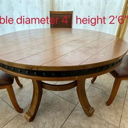 Round Dining Table + 4 Chairs 