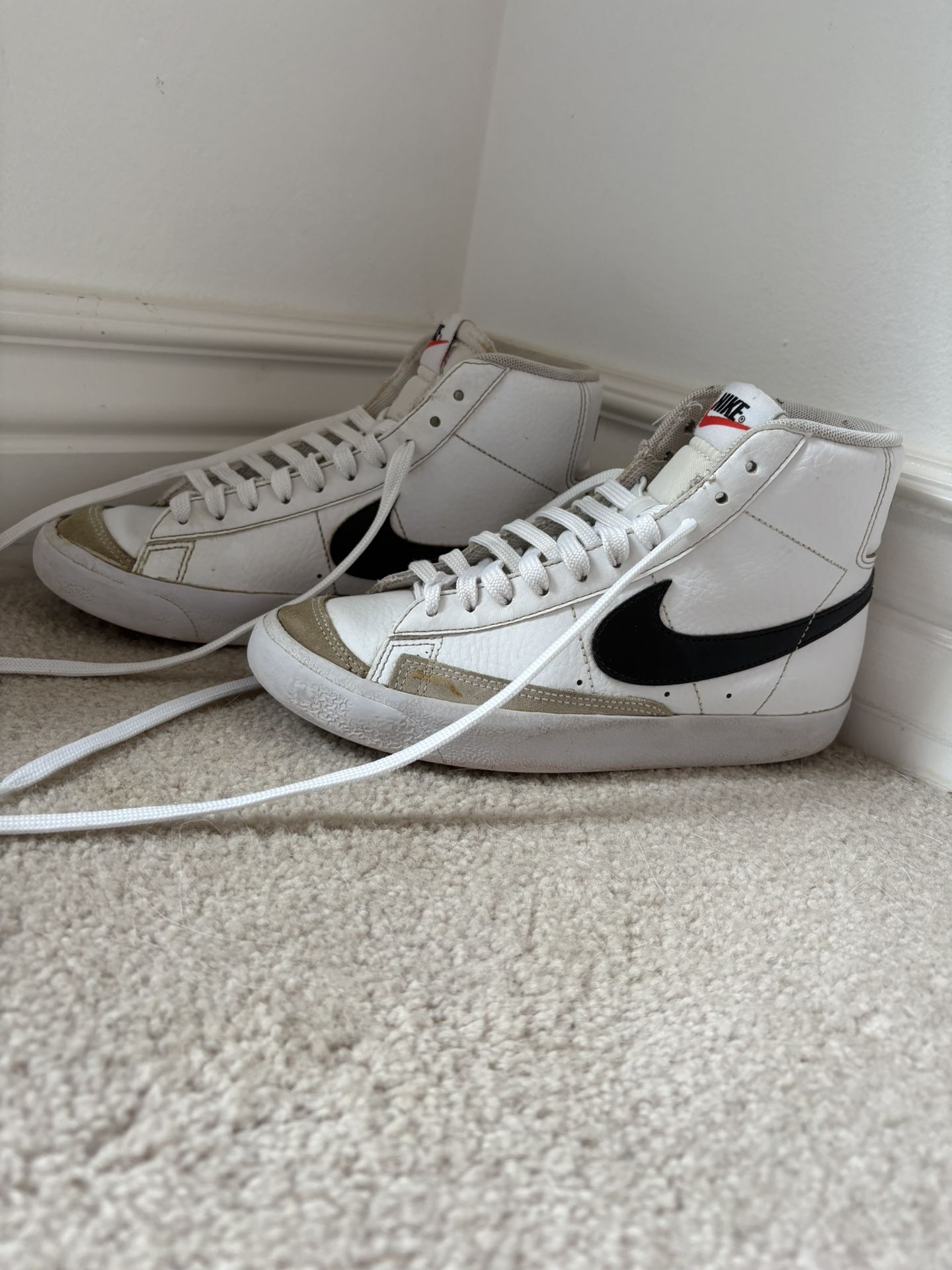 Nike Blazers, White, Size 4Y