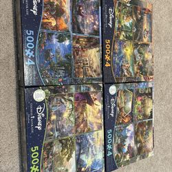 Disney Thomas Kinkade Disney Puzzles 4 Puzzles Per Box 500 Piece Puzzles
