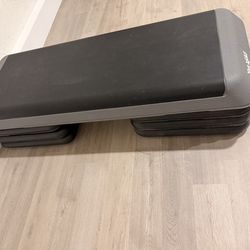 43” Aerobic Step Platform w/ Risers – Adjustable Workout Stepper