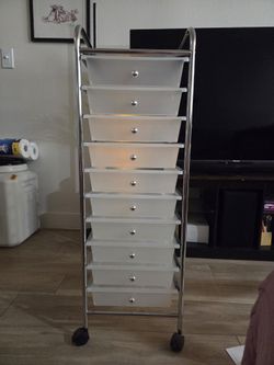 Rolling Tiered Storage Dresser Plastic