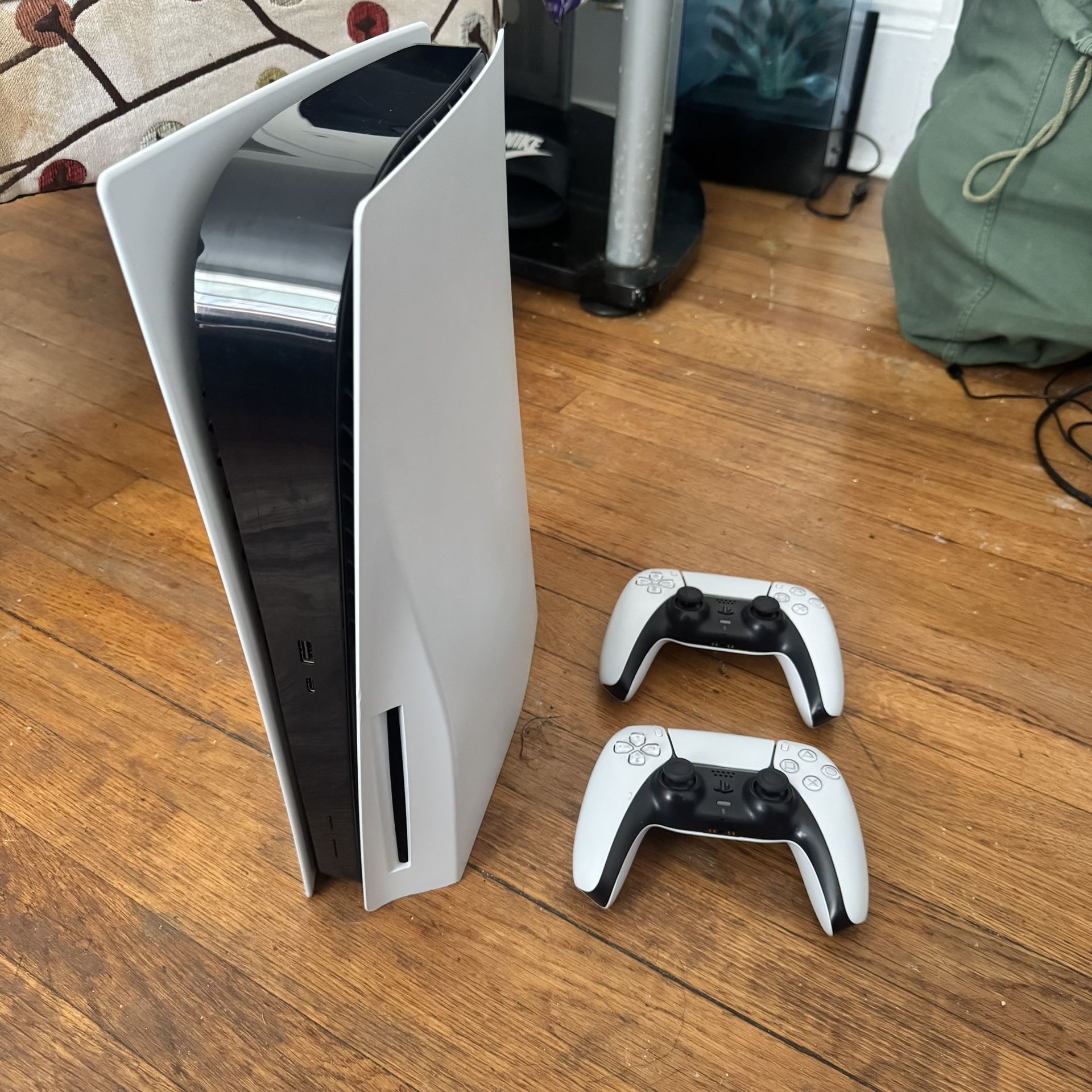 PlayStation 5 Disc Edition Console + 2 DualSense Controllers (Excellent Condition)