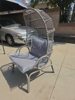 Egg chair with cushions