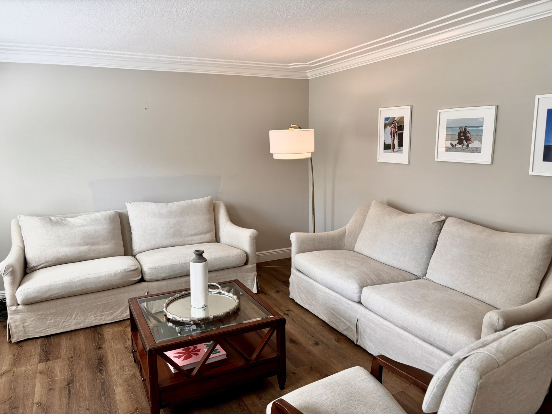 2 Cream White Sofas