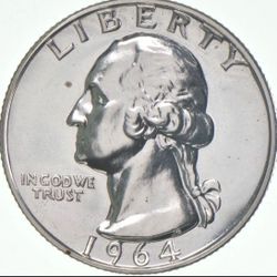 1964 Proof Washington Quarter 90% Silver 