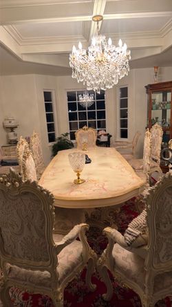 Baroque Style Dining Table and Chair Set