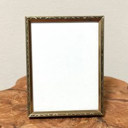 Vintage Mini Etched Gold Picture Photo Frame