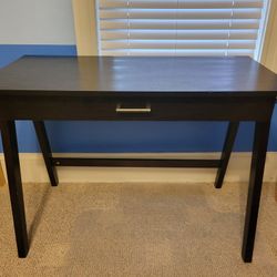42" Writing Office Desk With Drawer Espresso Dark Brown