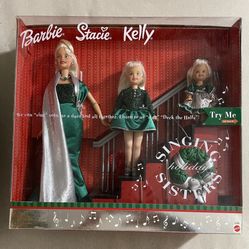 Barbie Holiday Singing Sisters Barbie Stacy Kelly Gift Set Mattel 2000 NIB