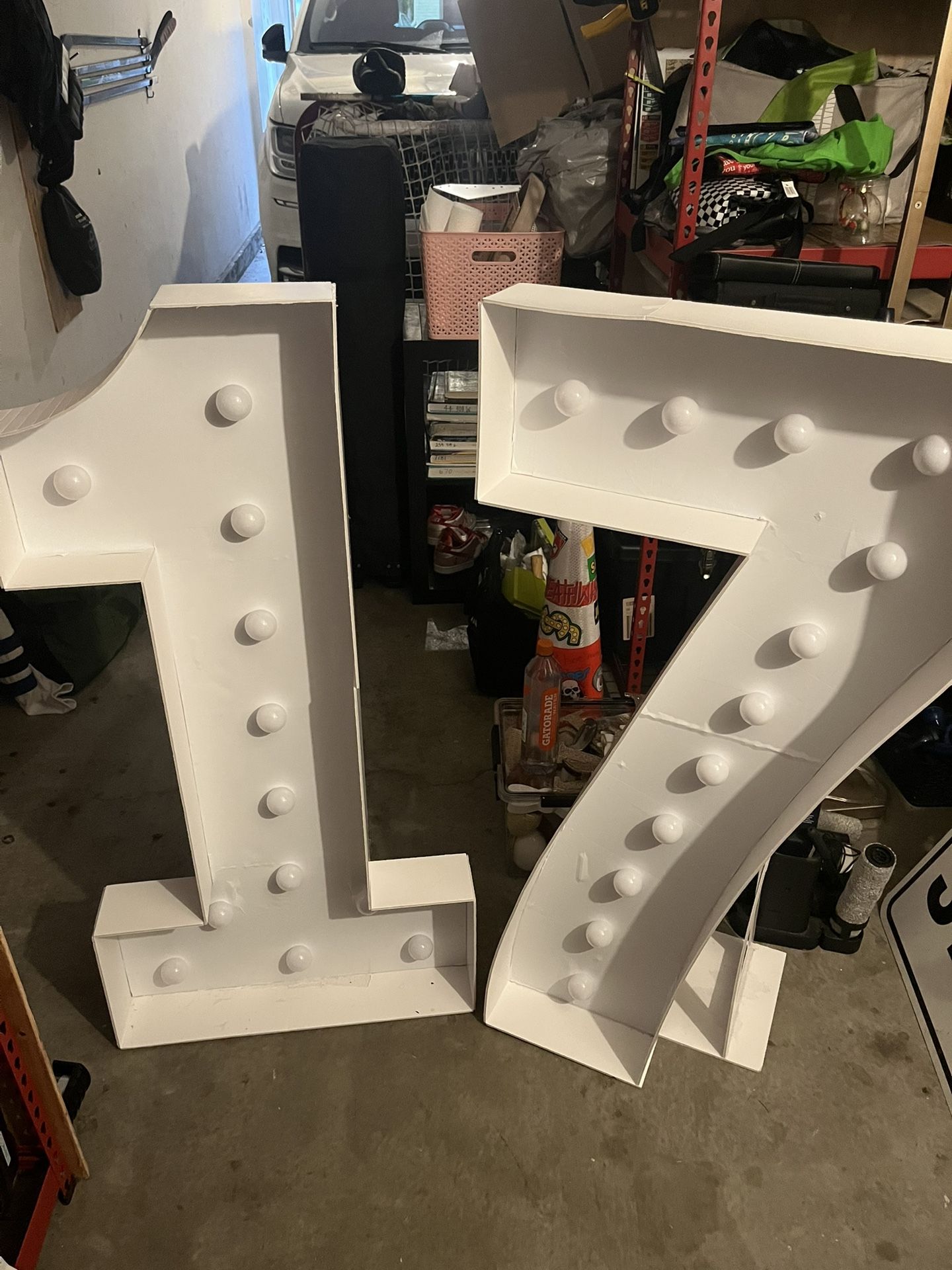 Light up Large 17 Marquee Numbers 5ft High