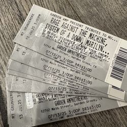 Concert Tickets For Tribute Bands For System Of A Down, Marilyn Manson, Rage Against The Machine & MORE! TOMORROW 3-10pm - $12 Each