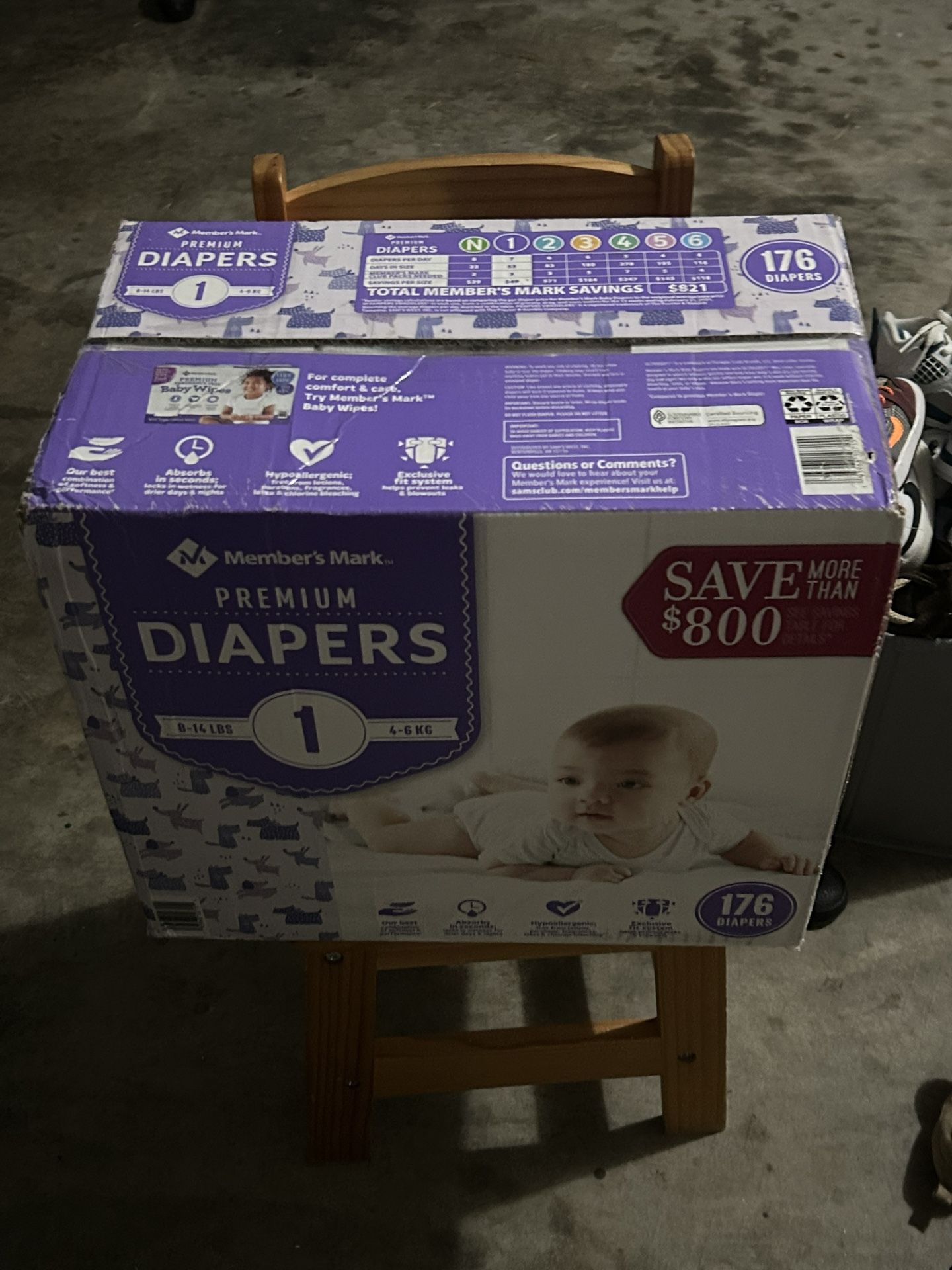 Diapers. Size N, 1,2