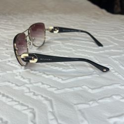 Bvlgari Jeweled Rimless Oversized Polarized Lens Sunglasses 