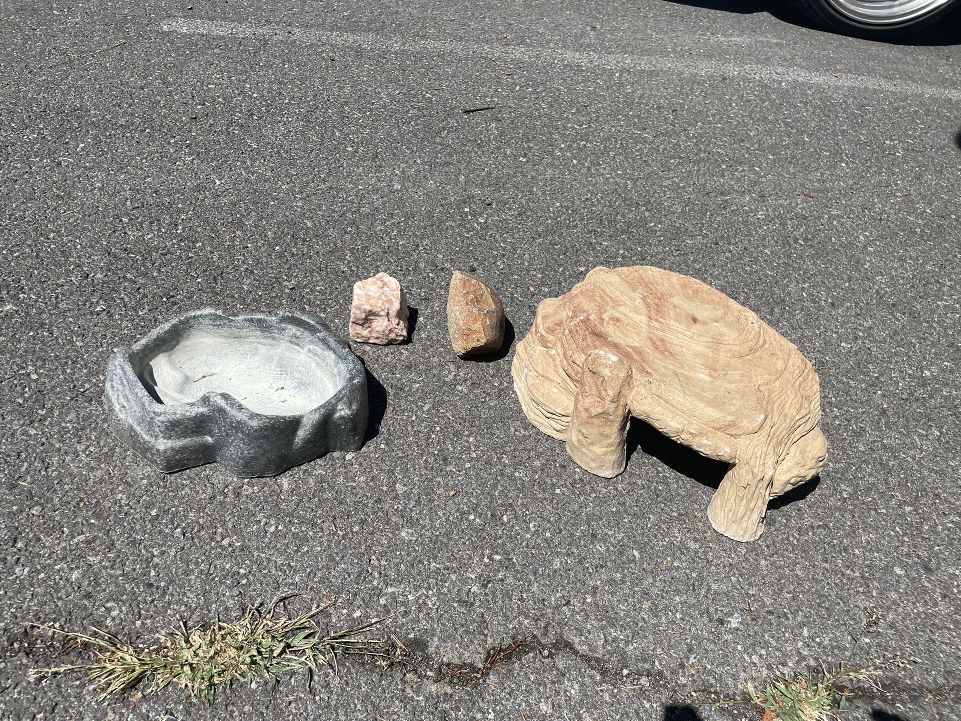 Reptile Water dish, Rocks And Habitat Addition